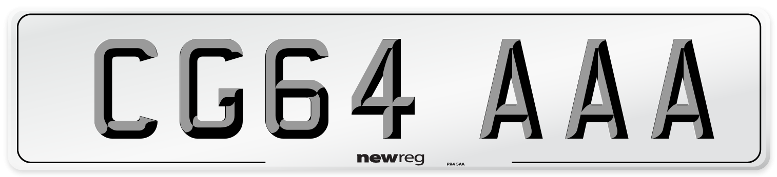 CG64 AAA Number Plate from New Reg